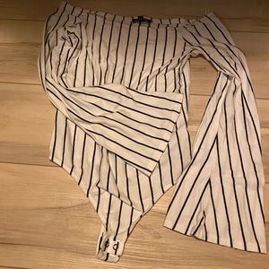 White striped body suit